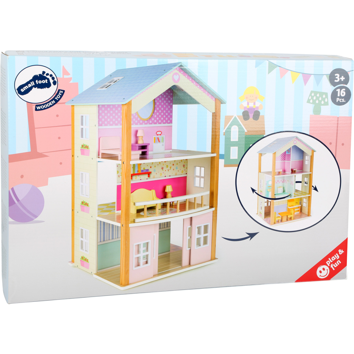 Doll S House 3 Storey Palace Rotatable