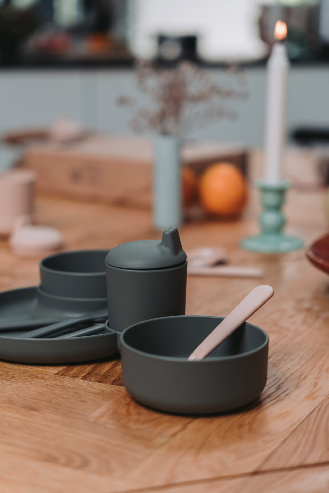 TINY BIOBASED DINNER GIFT SET - OLIVE