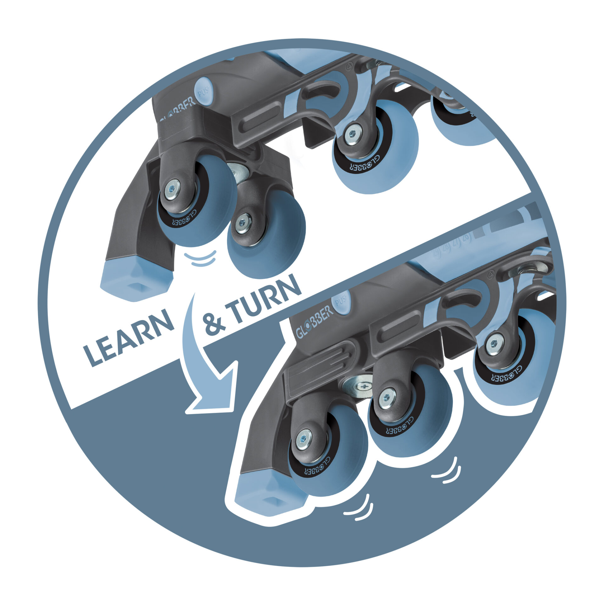 LEARNING INLINE SKATE 2 TO 1 Size from 30 to 33 Blue