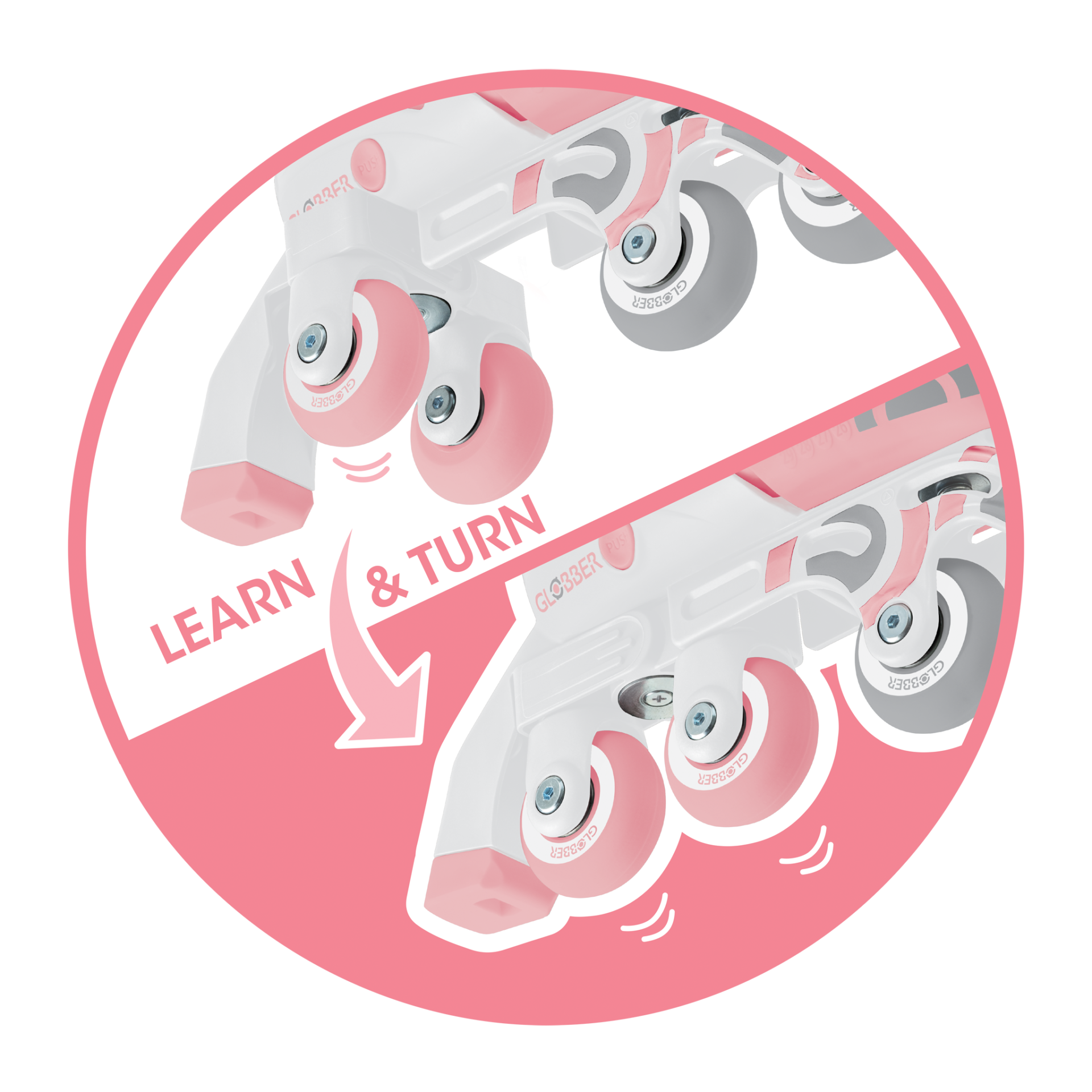 LEARNING INLINE SKATE 2 TO 1 Size from 26 to 29 Pink