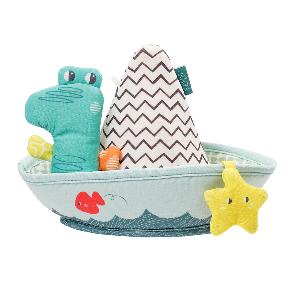 Bath boat with finger puppet