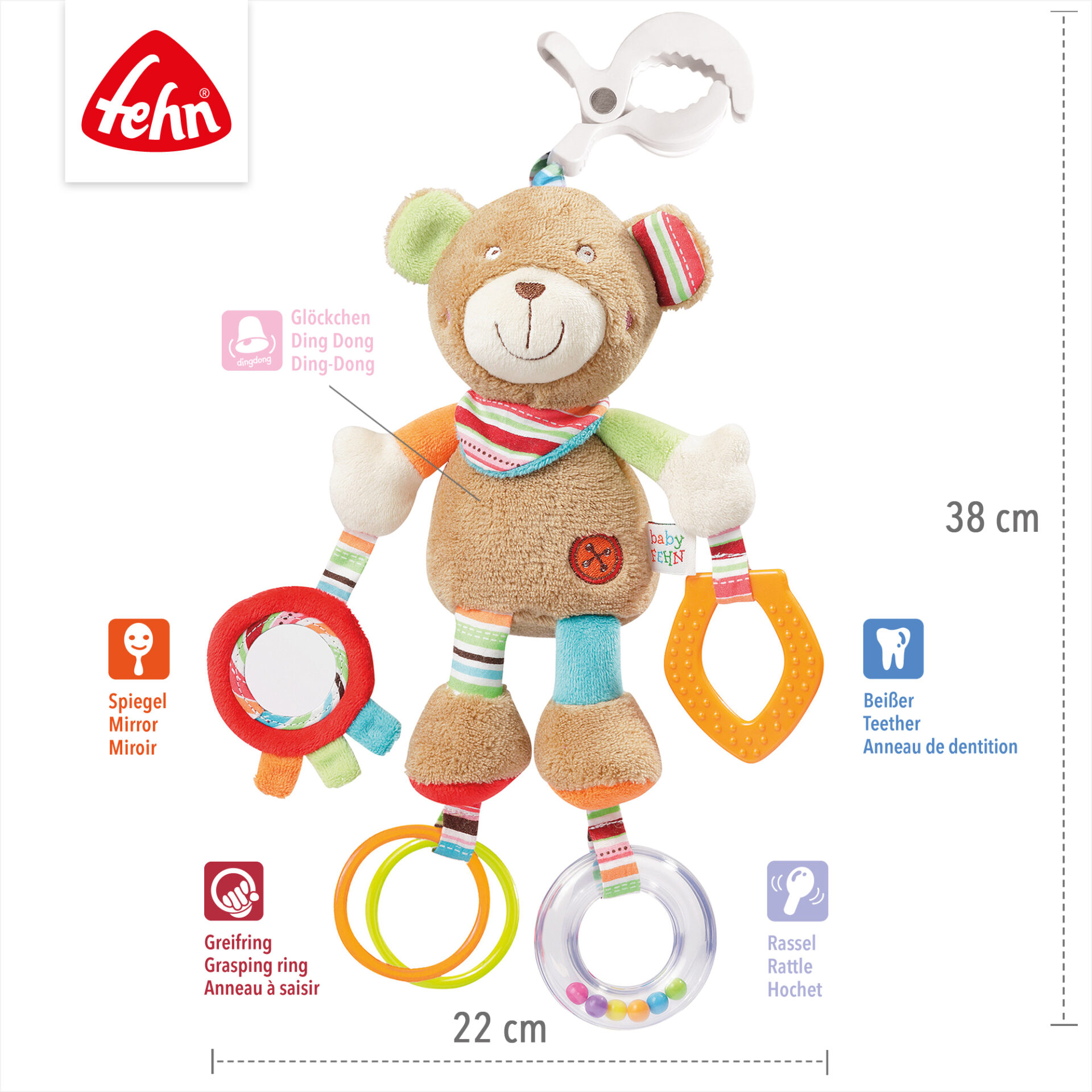 Activity teddy with clamp