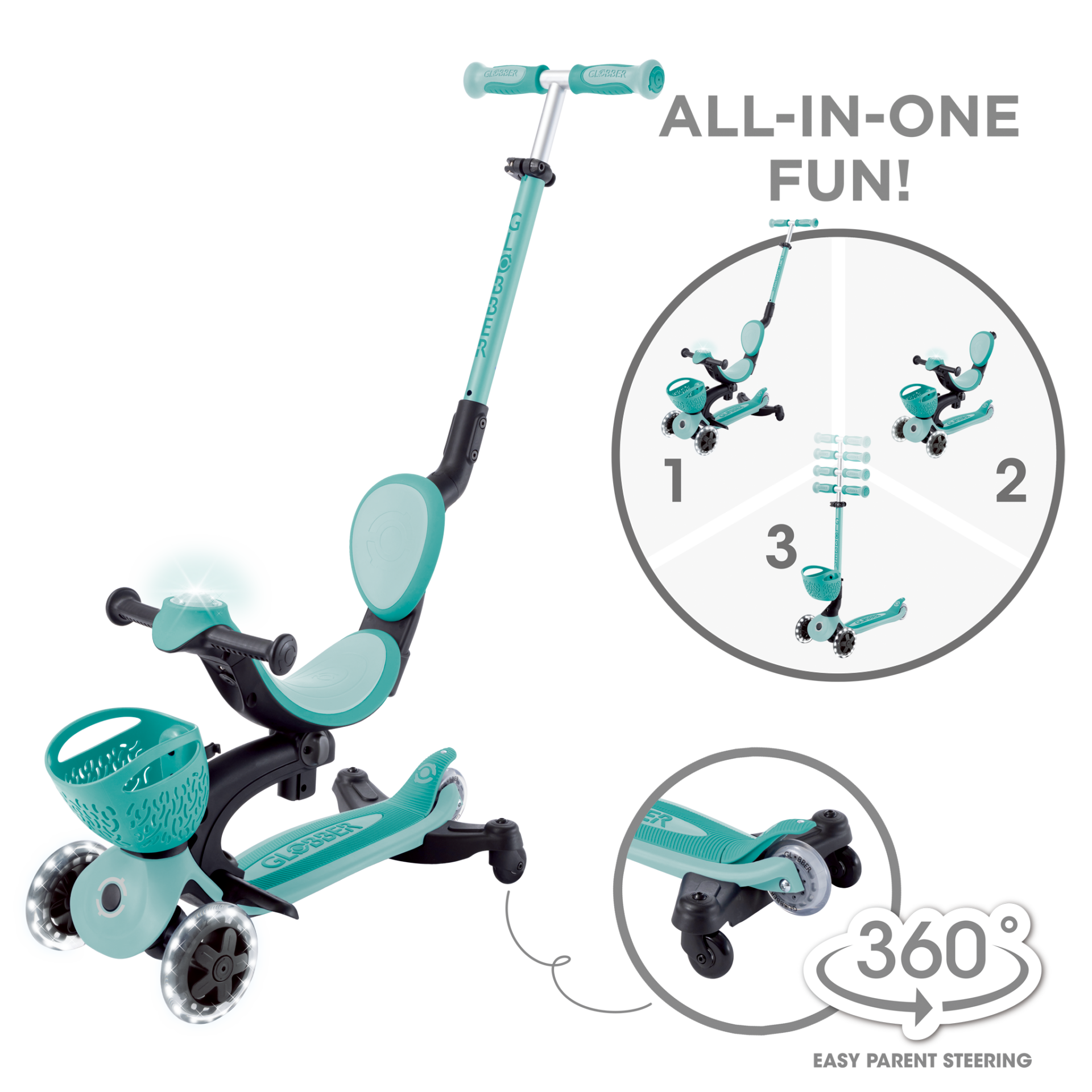 GO UP BABY 360? FLASH - LIGHTS   Pastel Mint
