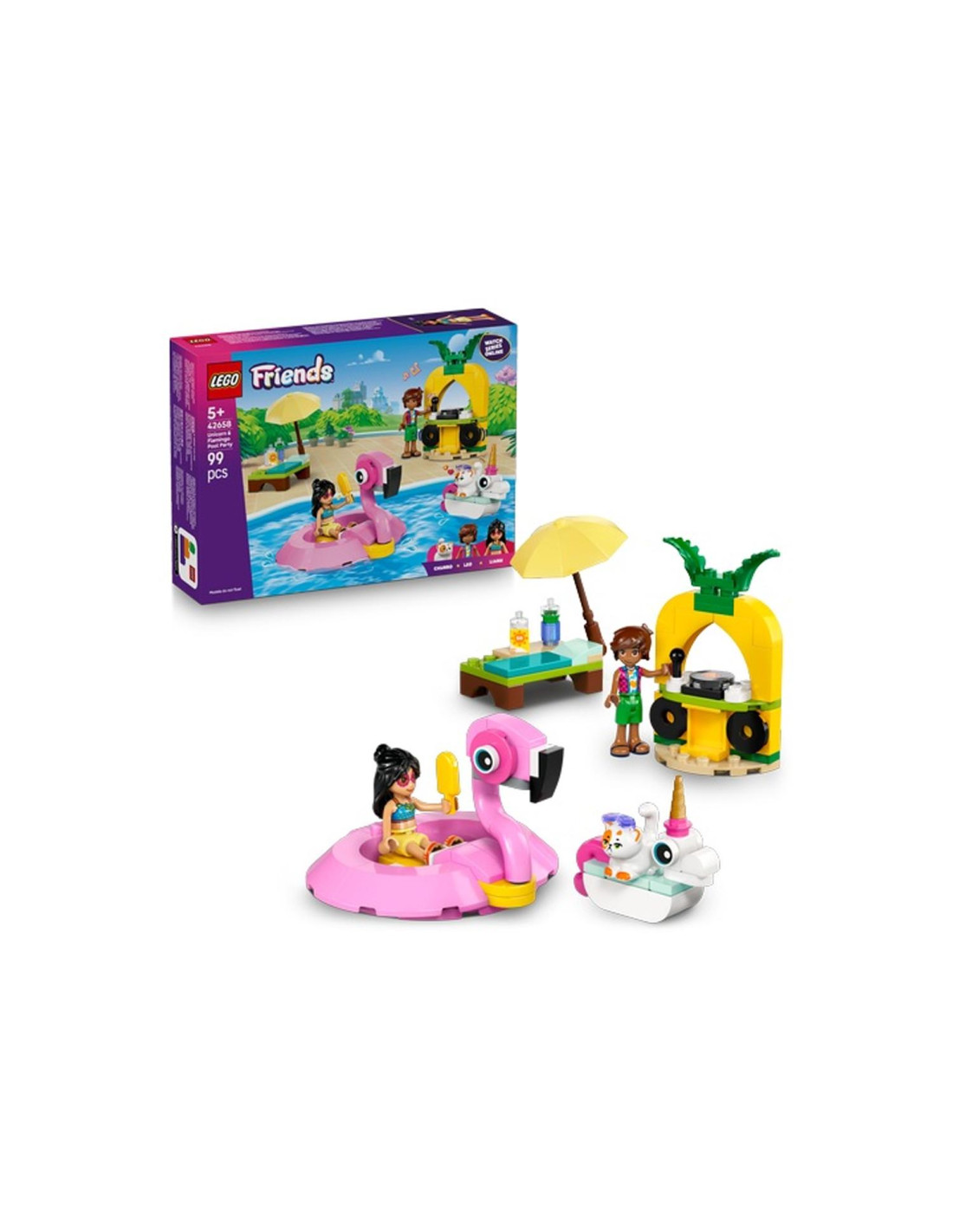 Friends Pool Party con unicorno e fenico