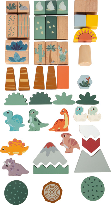Wooden Building Blocks "Dino"