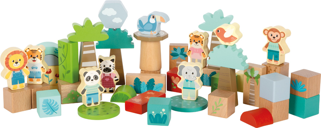 Wooden Building Blocks "Jungle Friends"