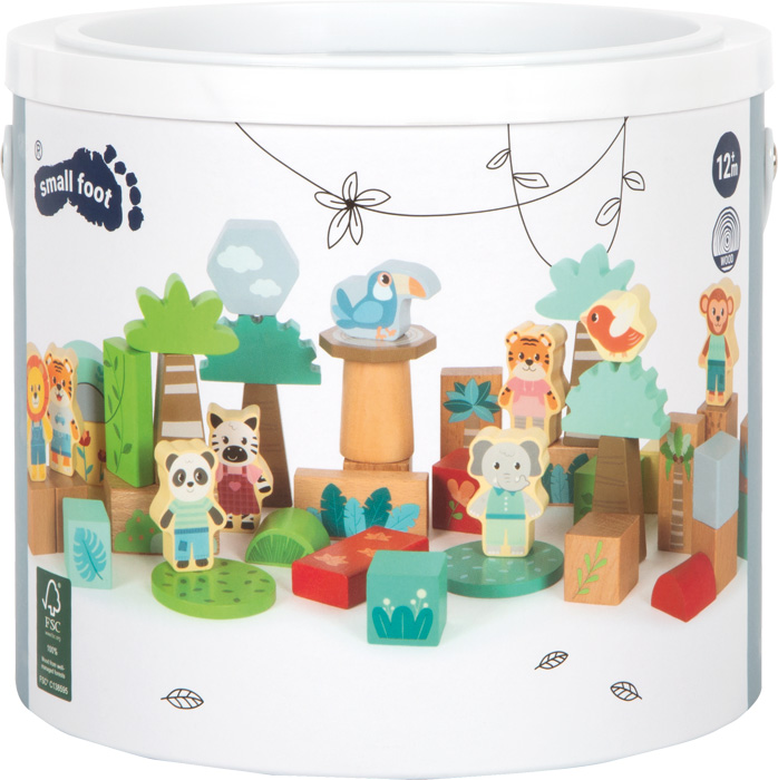 Wooden Building Blocks "Jungle Friends"