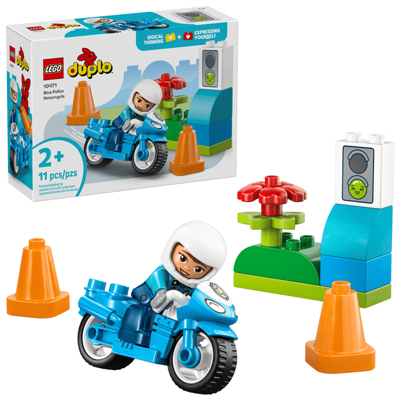 Duplo Town Blue Police Motorcycle -