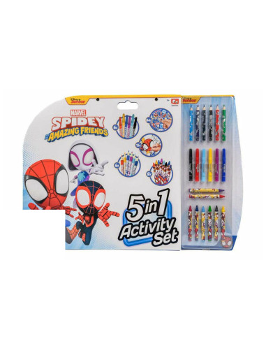 5-in-1 Activity Block with Spidey Colors -