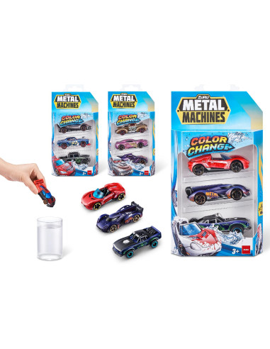 Metal Machine Pack 3 Color Changing Cars 1:64 -