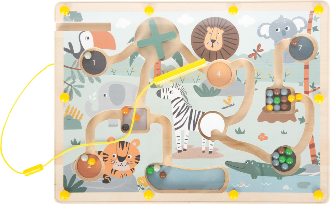 12732_41-magnetisches-labyrinth-safari-small-foot-drehkreuz-bewegen.jpg Magnetic Maze "Safari"