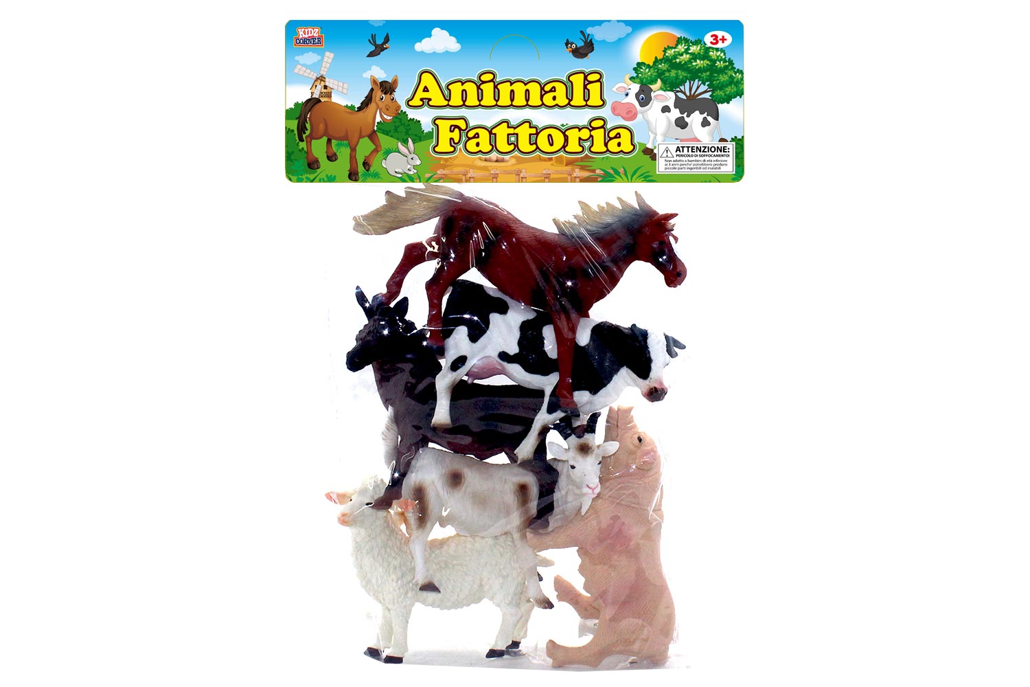 Animali Fattoria in busta gigante da 6pz